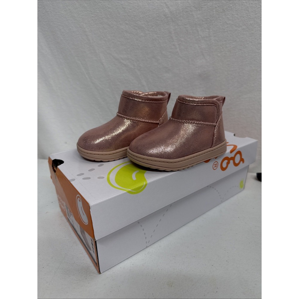 Jumping Beans Nala Pink Sparkle Girls Ankle Boots,Toddler 5,New